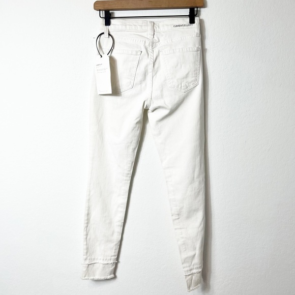 Current/Elliot Delling Highwaist Stiletto White Wowen Skinny Jeans Size 24 New - Picture 3 of 6